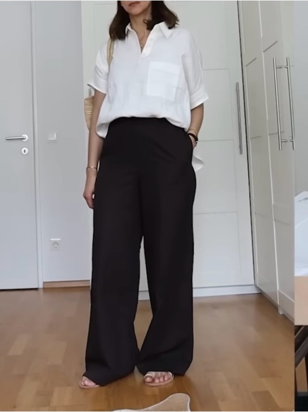 COS linen half placket Shirt XS